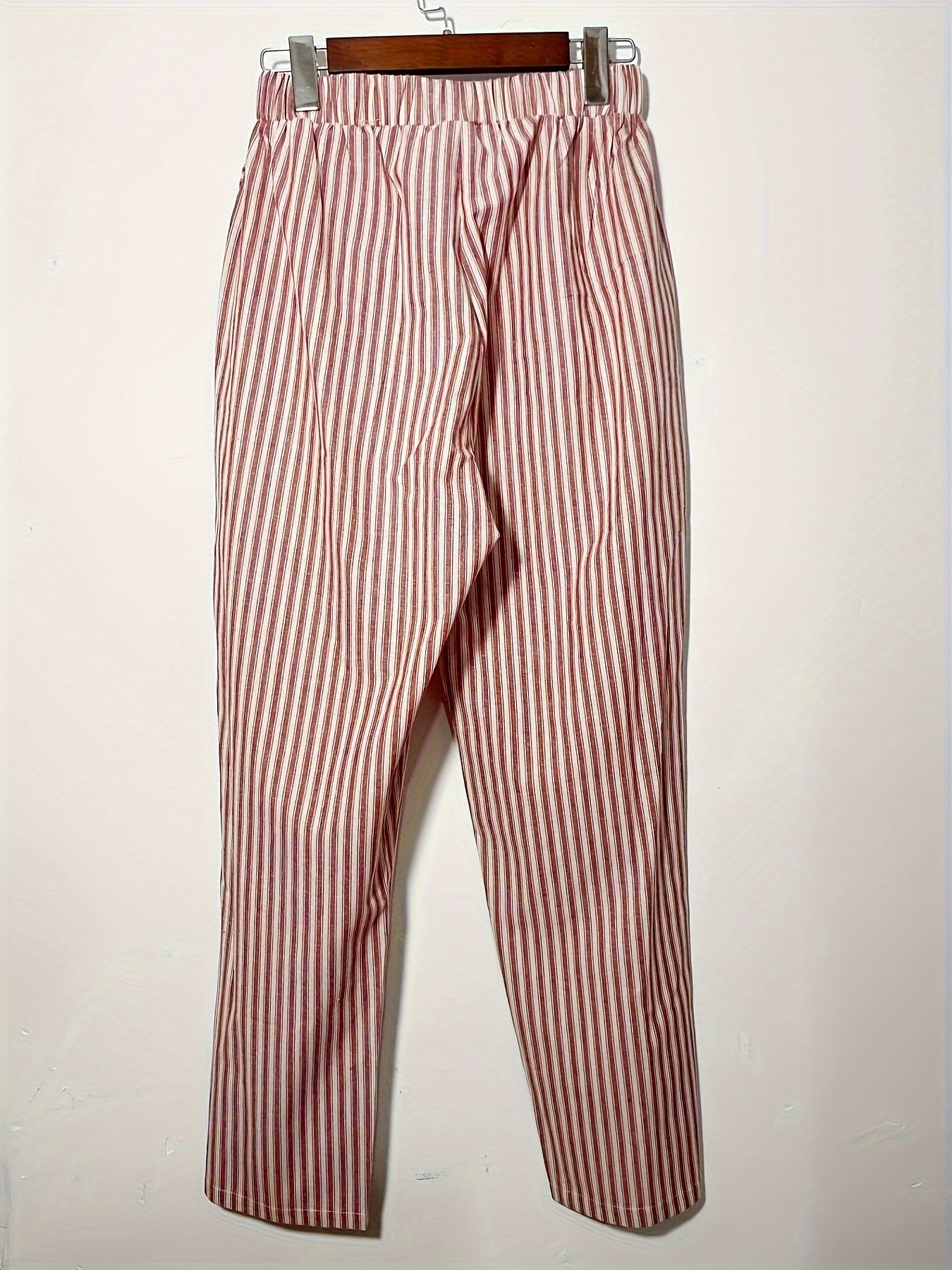 Summer Pants Women – Striped Lightweight Casual Trousers