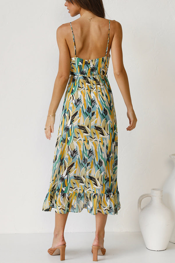 Colorful Midi Dress for Women – Elegant Casual Dress with Vibrant Print