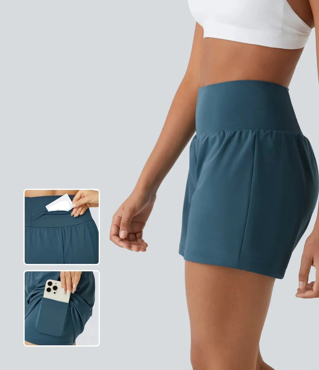 Yoga Shorts Women – High Waist 2-in-1 with Pockets