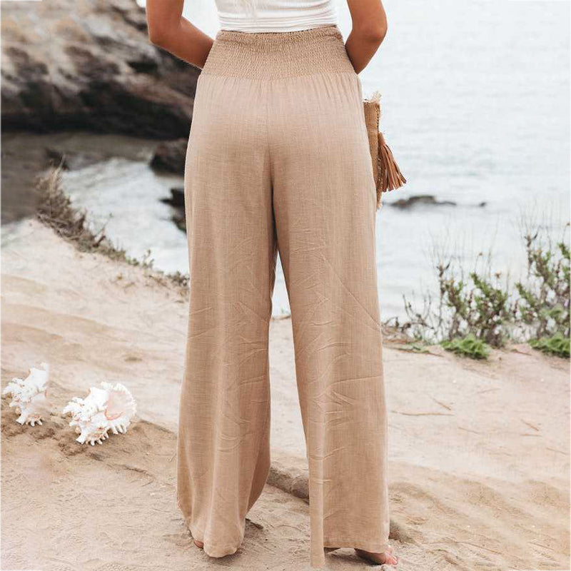 Wide Leg Tropical Pants – Lightweight Summer Trousers for Women