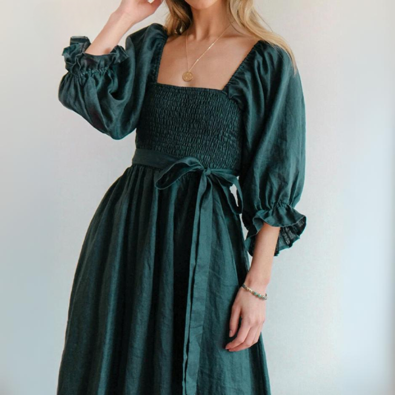 Ruffle Sleeve Dress – Elegant French Dress for Women, Perfect for Parties