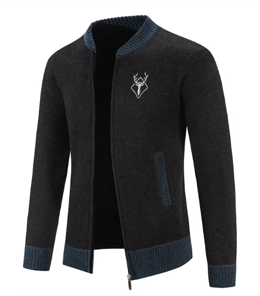 Men's Cardigan Zipper Knit – Stylish Warm Sweater for Casual Wear