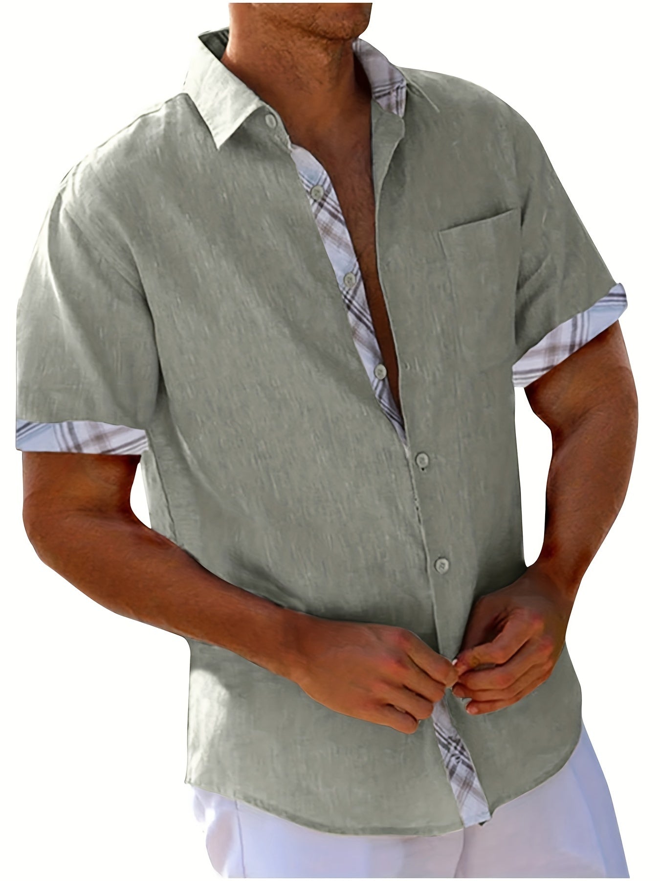 Men's Casual Shirt – Stylish Short Sleeve Cotton Top