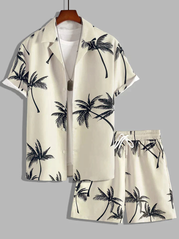 Tropical Palm Tree Print Set – Hawaii-Inspired Bedding for Beach Decor