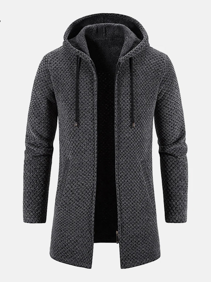 Long Jacket with Fleece Lining – Warm Winter Coat for Men