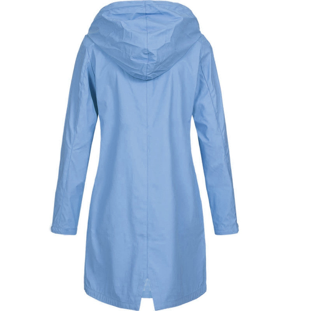 Waterproof Raincoat Women – Long Stylish Rain Jacket for Outdoor Use