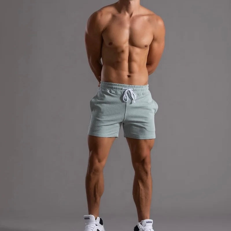 Men's Striped Jogger Shorts – Casual Lightweight Athletic Wear