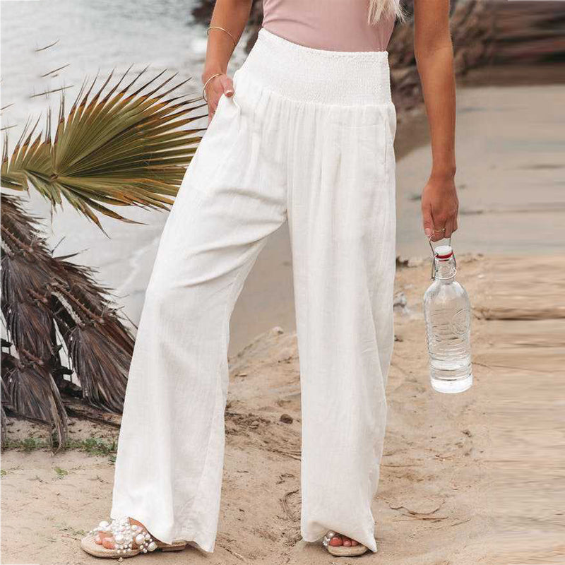 Wide Leg Tropical Pants – Lightweight Summer Trousers for Women