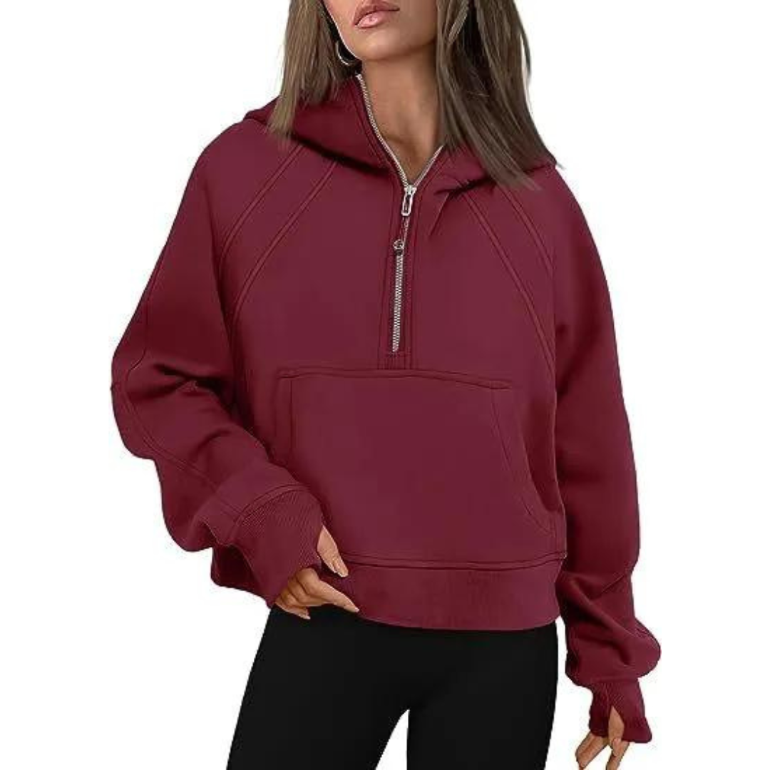 Women's Half-Zip Sweater – Cozy Knit Top for Casual Wear