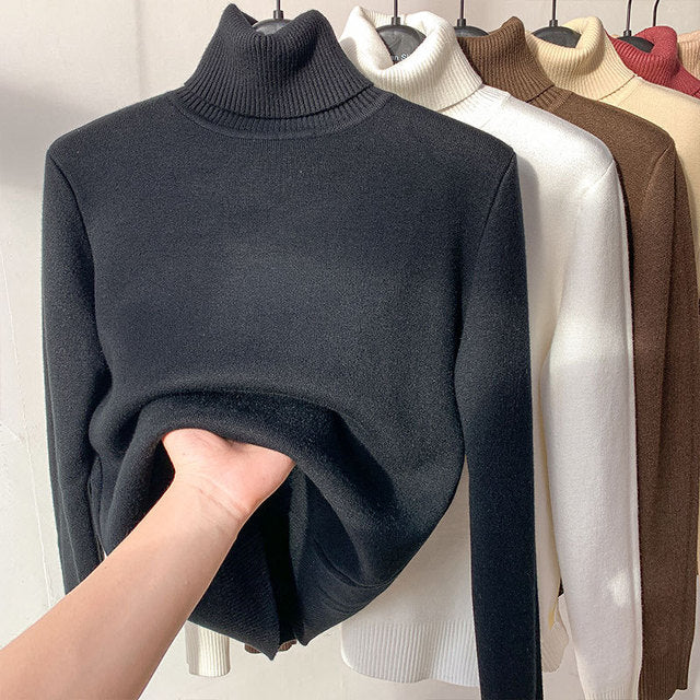 Fleece Turtleneck Women – Cozy Warm Pullover for Winter