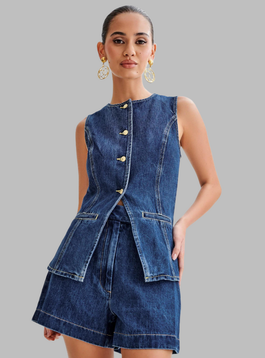 Denim Set Women – Stylish 2-Piece Outfit for Casual Wear