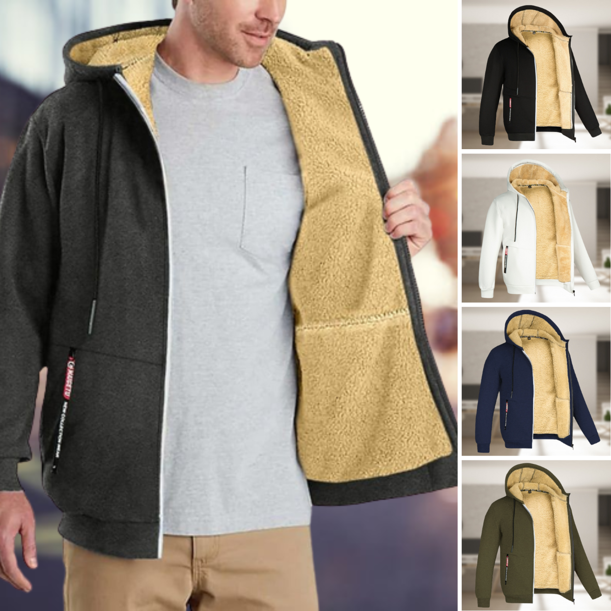 Men's Stylish Jacket – Soft Fleece Lined Casual Outerwear