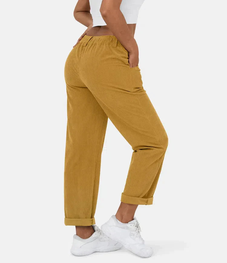 Women's Corduroy Pants – Stylish High-Waisted Trousers for Casual Wear