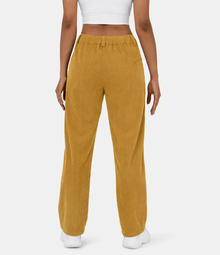 Women's Corduroy Pants – Stylish High-Waisted Trousers for Casual Wear