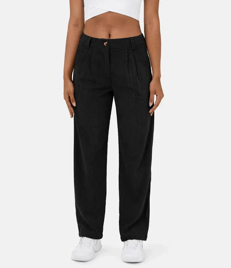 Women's Corduroy Pants – Stylish High-Waisted Trousers for Casual Wear