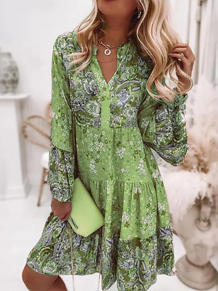 Boho Summer Dress – Floral Print Lightweight Maxi Dress for Women