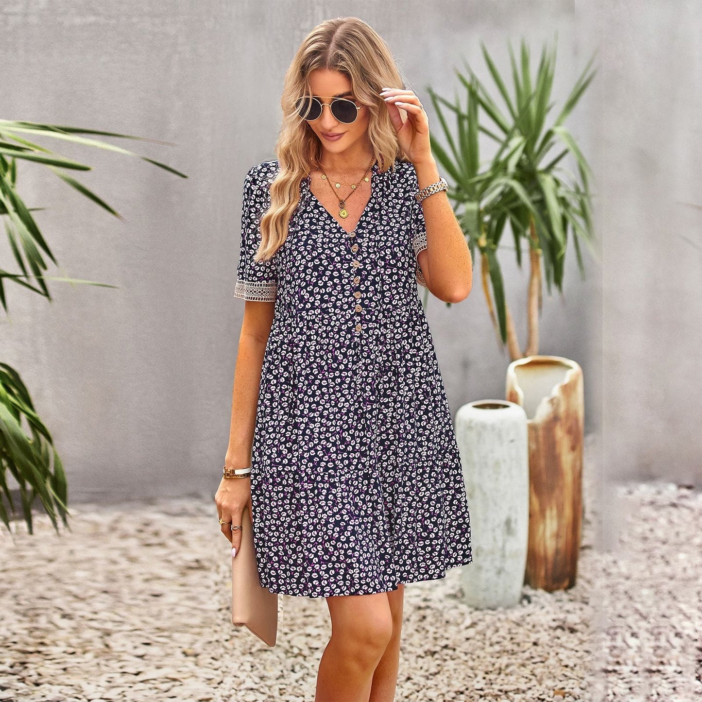 Elegant Maxi Dress for Women – Chic Summer Dress with Sleeves and Flowy Design