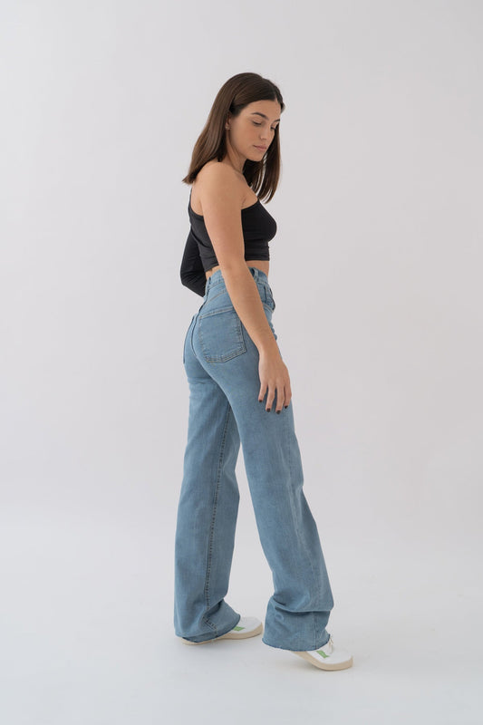 Wide Leg Pants Women – Airy Light Blue Trousers for Casual Chic