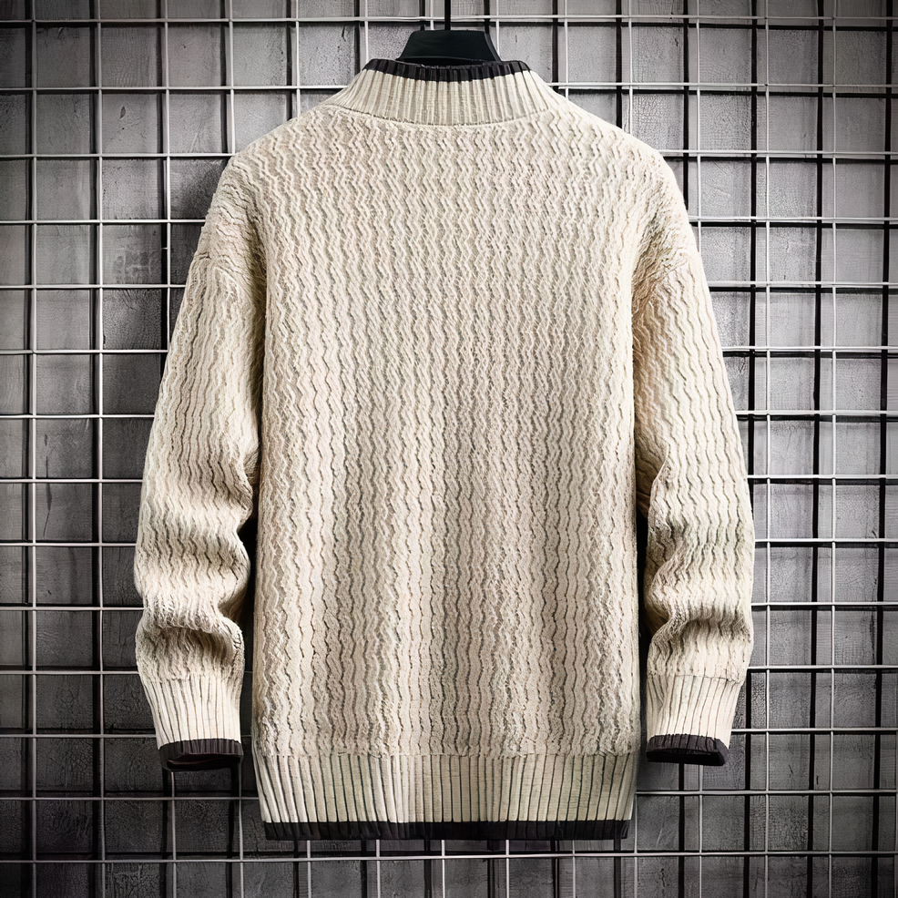 Wool Sweater for Men – Solid Color Warm Knit Pullover