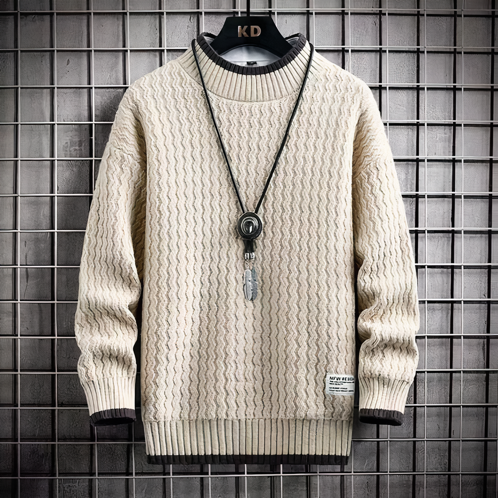 Wool Sweater for Men – Solid Color Warm Knit Pullover