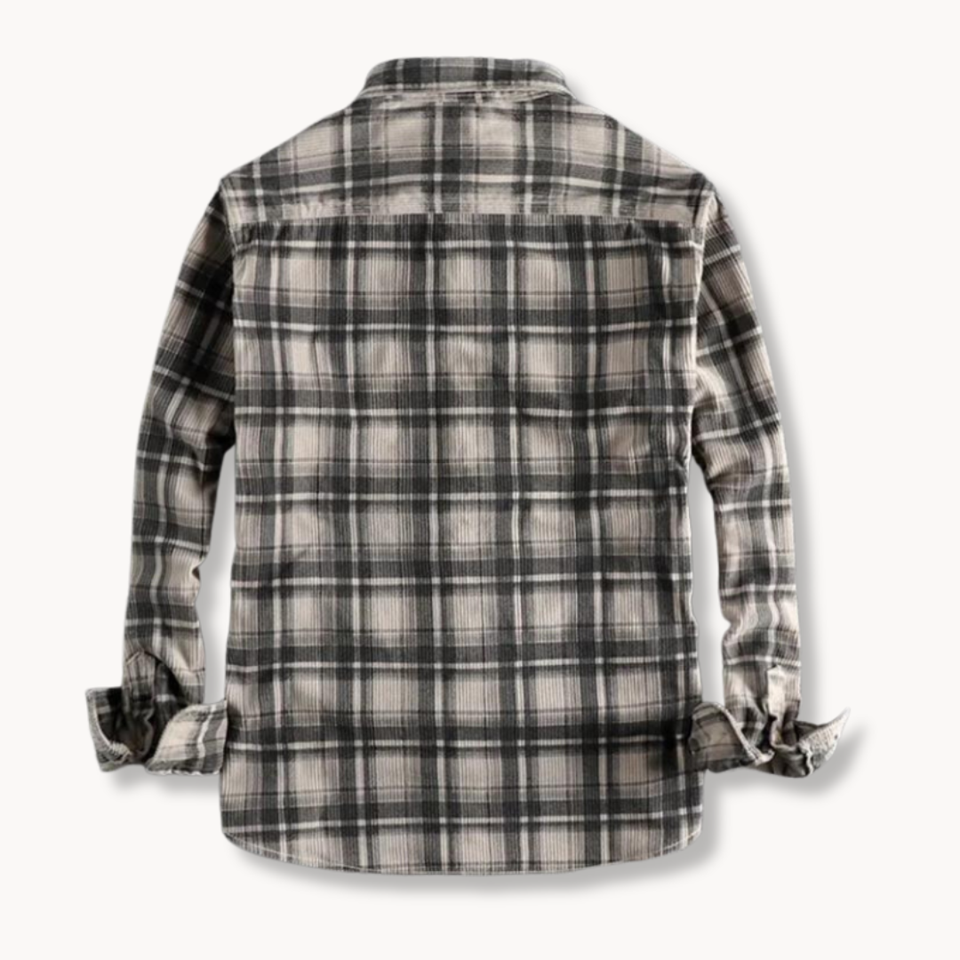 Flannel Shirt Men – Bruce Corduroy Casual Button-Up