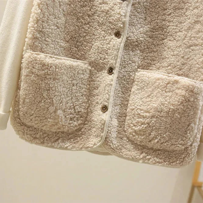 Classic Teddy Cardigan Women – Cozy Soft Knit Open Front Sweater