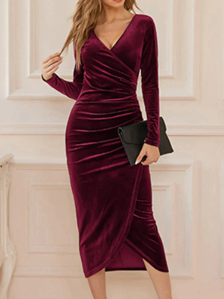 Velvet Dress for Women – Chic Evening Gown with Elegant Cut