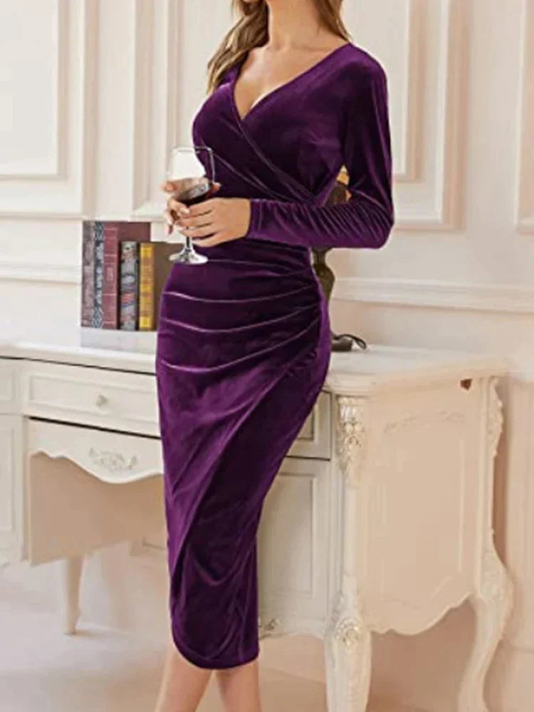 Velvet Dress for Women – Chic Evening Gown with Elegant Cut