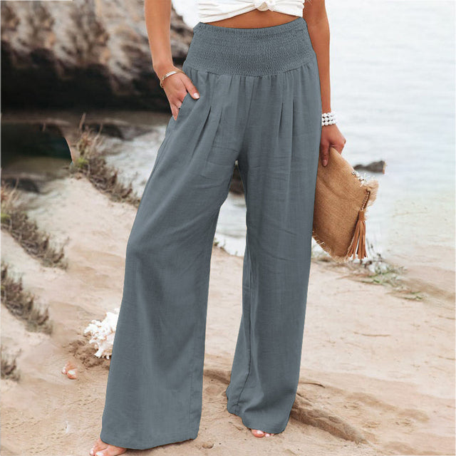 Wide Leg Tropical Pants – Lightweight Summer Trousers for Women