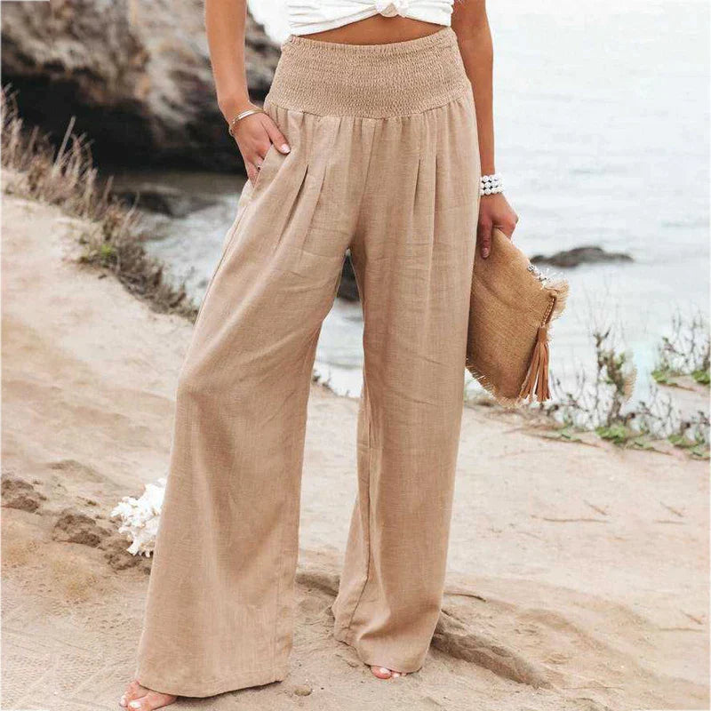 Wide Leg Tropical Pants – Lightweight Summer Trousers for Women