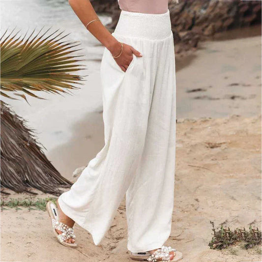 Wide Leg Tropical Pants – Lightweight Summer Trousers for Women