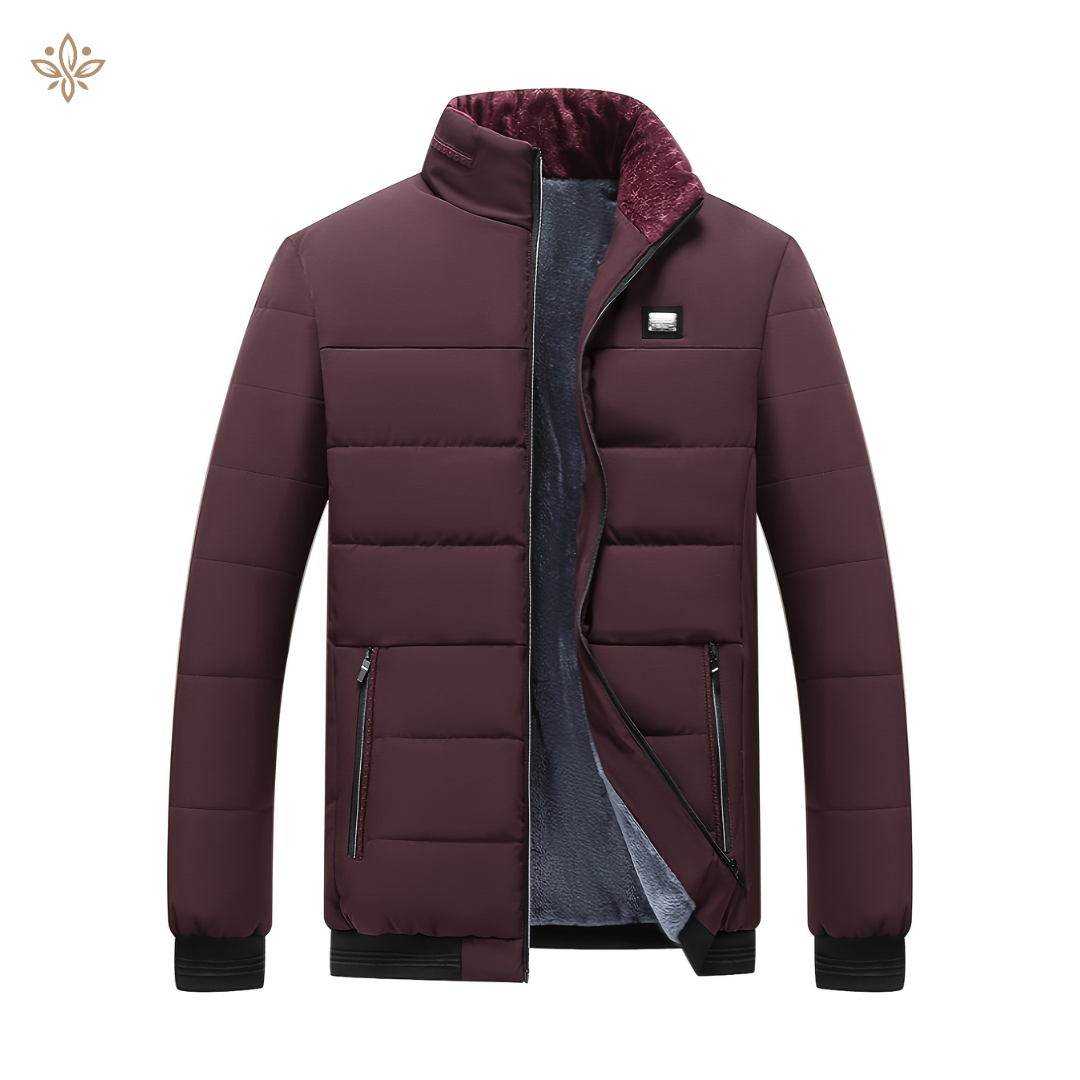 Men's Warm Winter Coat – Luxurious Grey Outerwear for Cold Days