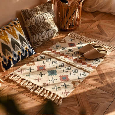Boho Area Rug 60x90 cm – Washable Decorative Rug for Cozy Home Spaces