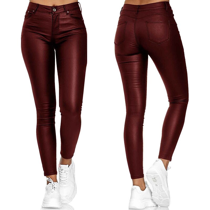 Leather Stretch Pants for Women – Slim Fit, Comfortable & Stylish