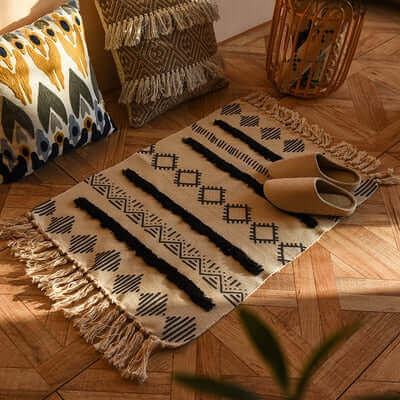 Boho Area Rug 60x90 cm – Washable Decorative Rug for Cozy Home Spaces