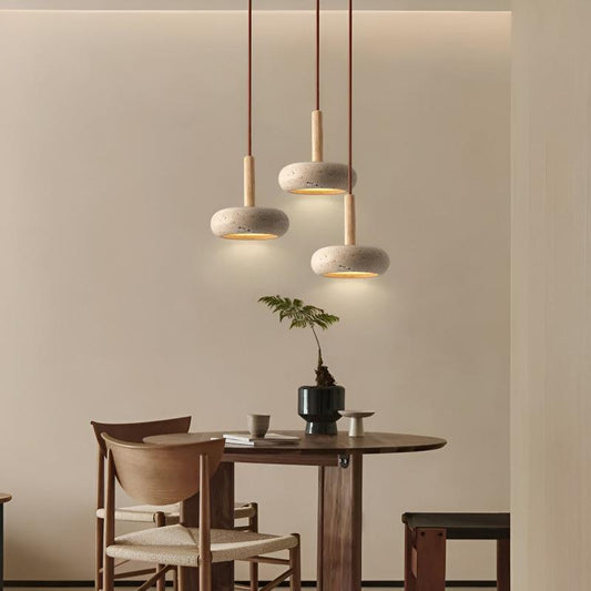 Wood Pendant Light – Energy-Saving LED Fixture for Home Office Decor