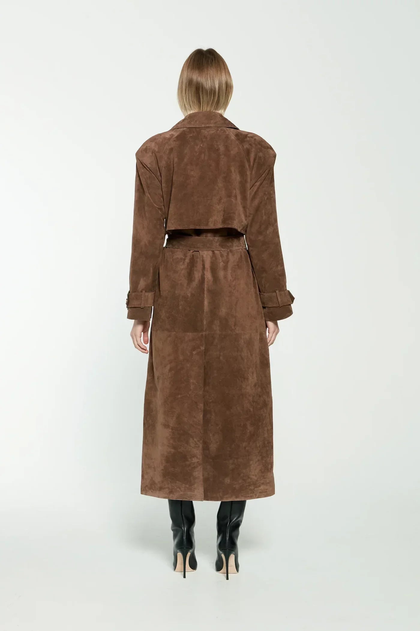 Suede Trench Coat Women – Stylish Long Jacket for Fall Fashion