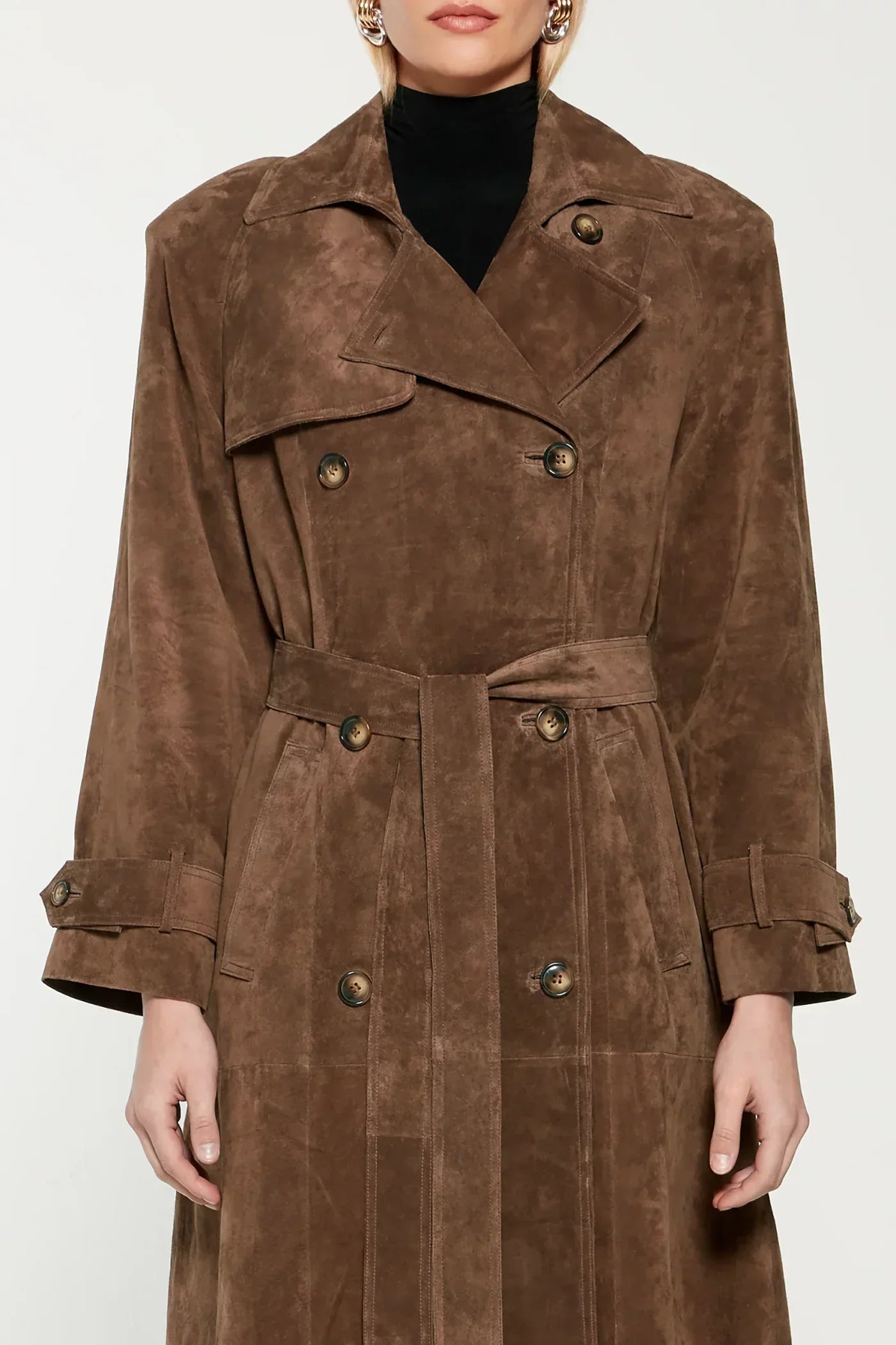 Suede Trench Coat Women – Stylish Long Jacket for Fall Fashion