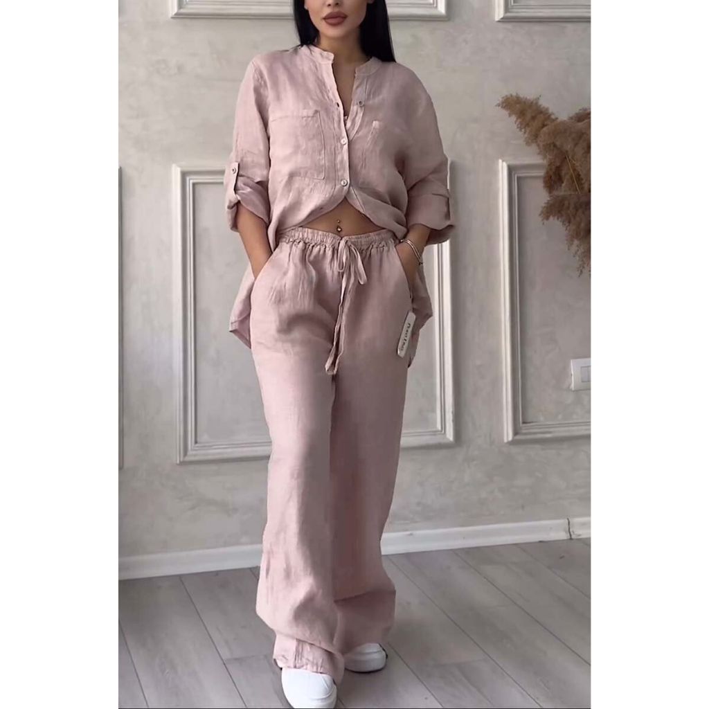 Two-Piece Set Women – Stylish Solid Color Outfit for Casual Wear