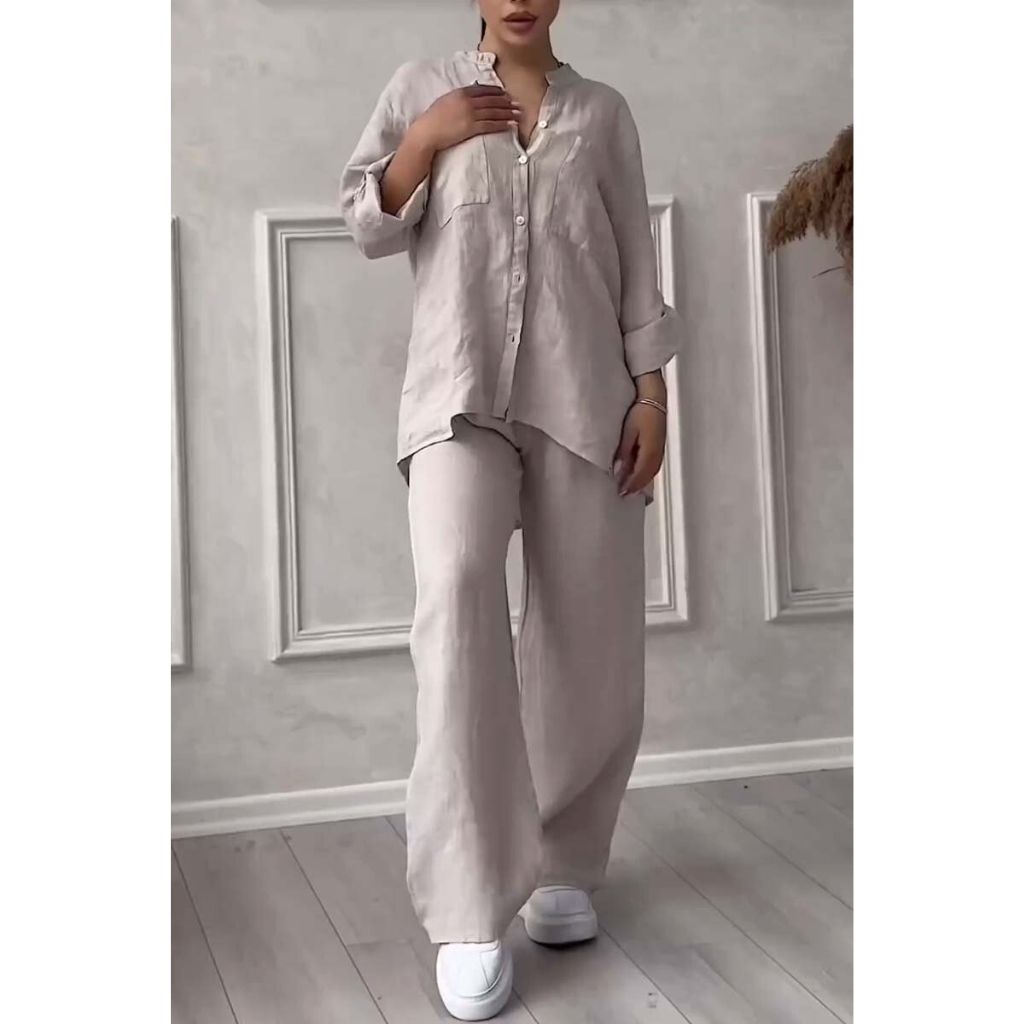 Two-Piece Set Women – Stylish Solid Color Outfit for Casual Wear