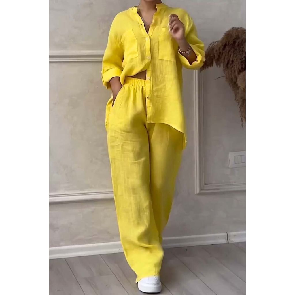 Two-Piece Set Women – Stylish Solid Color Outfit for Casual Wear