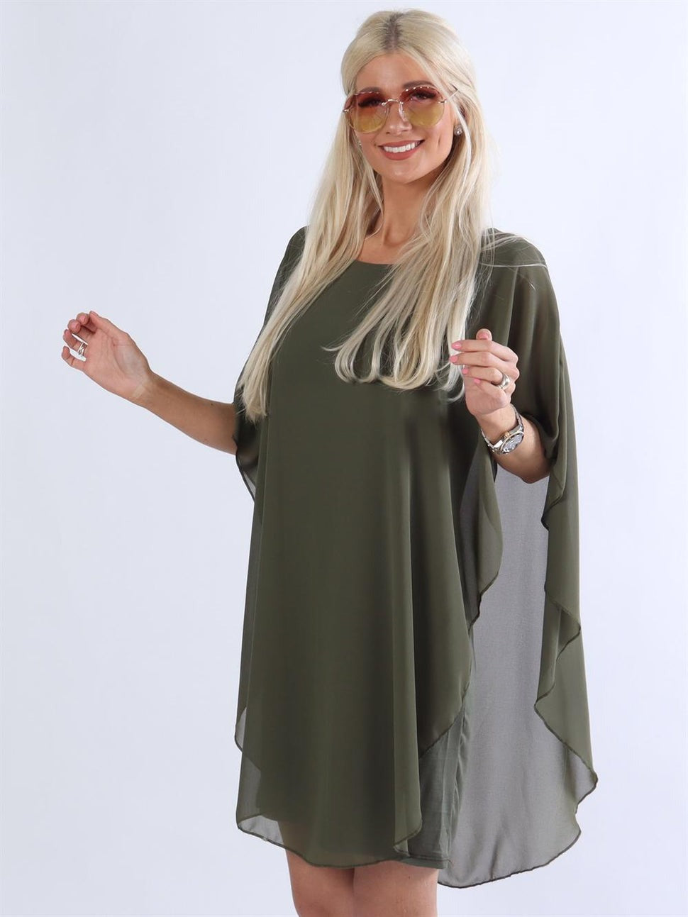 Tunic Dress with Chiffon Layers – Elegant Layered Dress for Women