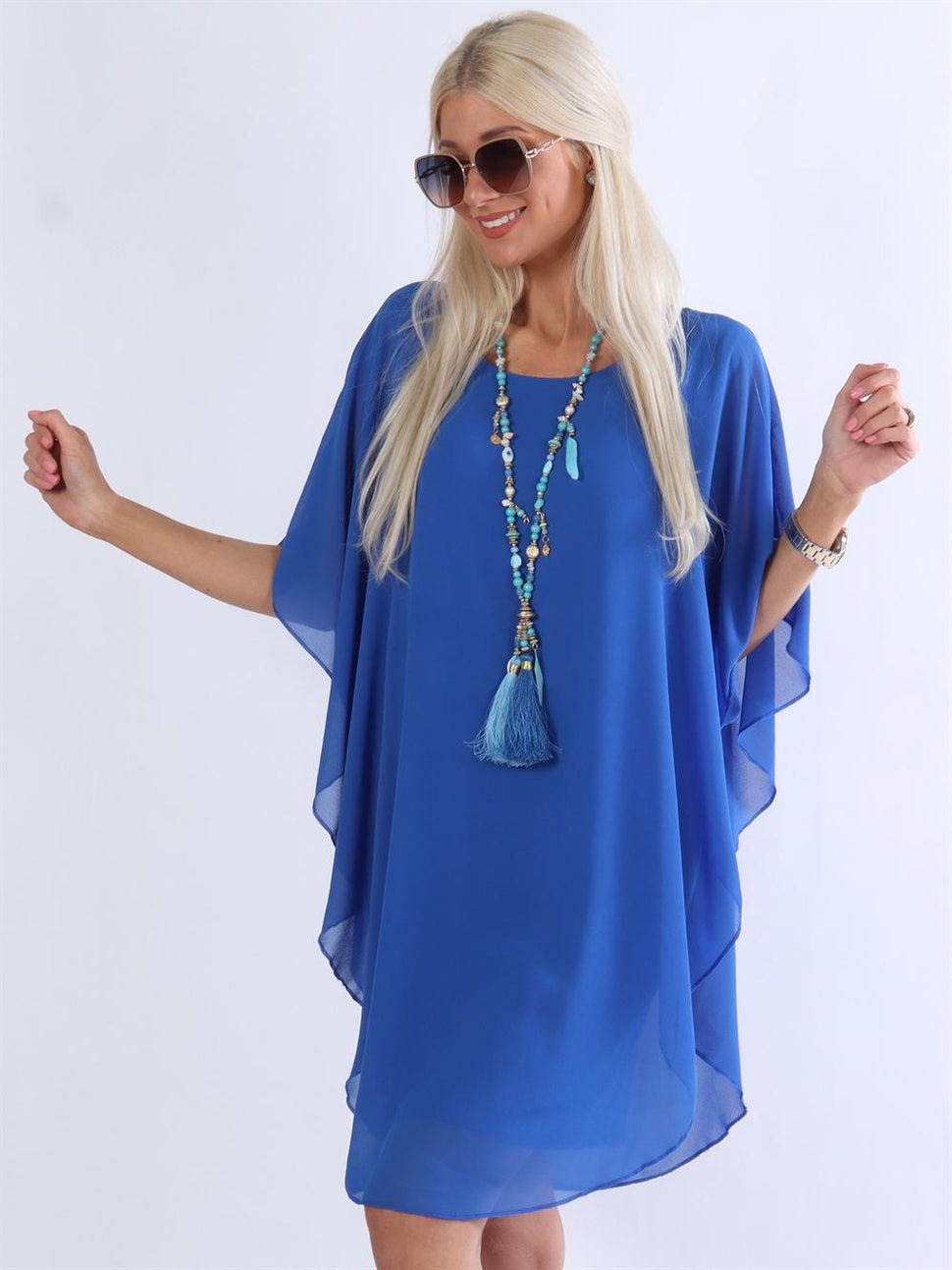 Tunic Dress with Chiffon Layers – Elegant Layered Dress for Women