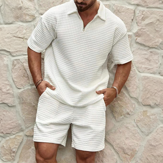 Men's Summer Suit – Waffle Pattern Lightweight Stylish Outfit