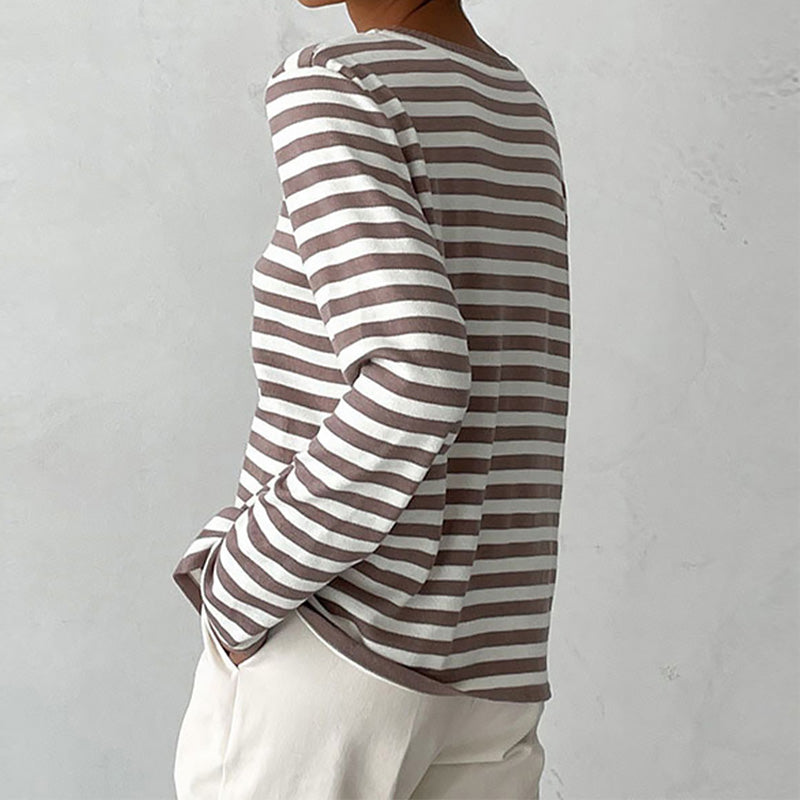 Striped T-Shirt Women – Elegant Casual Top for Everyday Wear