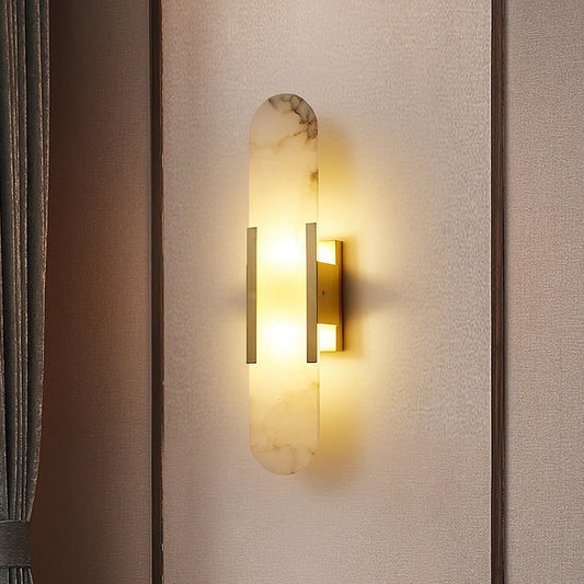 Wall Light Fixture – Alabaster Design with Brass Accent for Elegant Decor