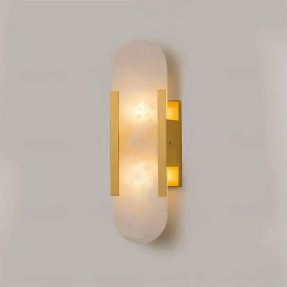 Wall Light Fixture – Alabaster Design with Brass Accent for Elegant Decor