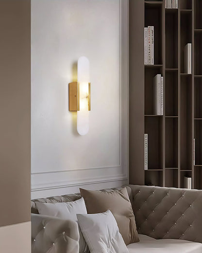 Wall Light Fixture – Alabaster Design with Brass Accent for Elegant Decor