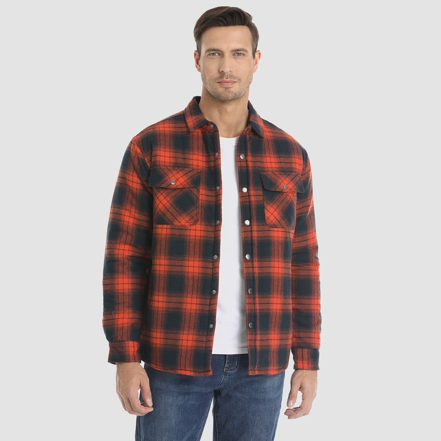 Flannel Jacket for Men – Striped Casual Outerwear for Fall