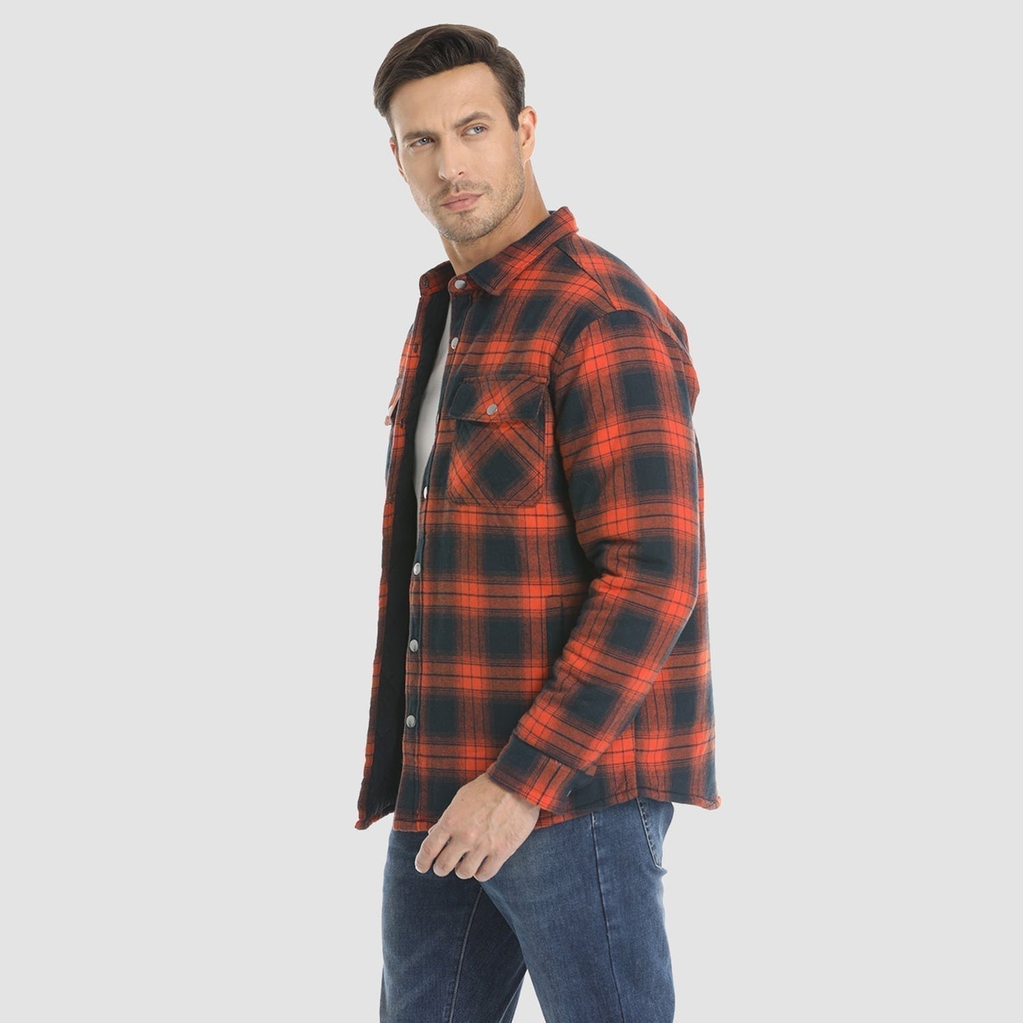 Flannel Jacket for Men – Striped Casual Outerwear for Fall